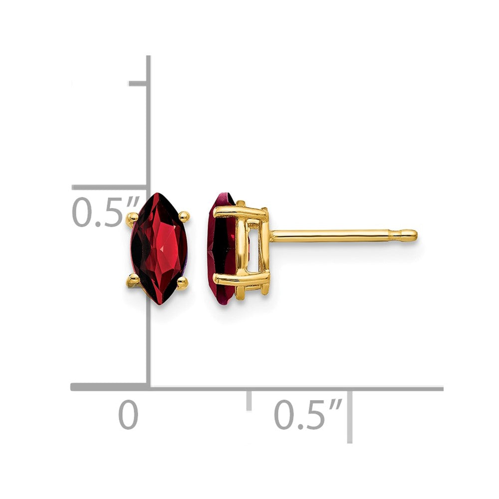14k 7x3.5mm Marquise Garnet Post Earrings