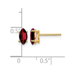 14k 7x3.5mm Marquise Garnet Post Earrings