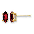 14k 7x3.5mm Marquise Garnet Post Earrings