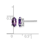 14k White Gold 7x3.5mm Marquise Amethyst Post Earrings