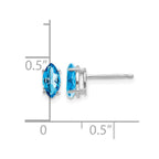 14k White Gold 7x3.5mm Marquise Blue Topaz Post Earrings
