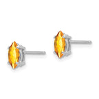 14k White Gold 7x3.5mm Marquise Citrine Post Earrings