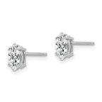 14k White Gold 7x3.5mm Marquise CZ Post Earrings