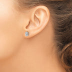 14k White Gold 7x3.5mm Marquise CZ Post Earrings