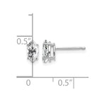 14k White Gold 7x3.5mm Marquise CZ Post Earrings