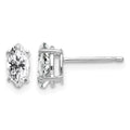 14k White Gold 7x3.5mm Marquise CZ Post Earrings