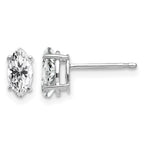 14k White Gold 7x3.5mm Marquise CZ Post Earrings