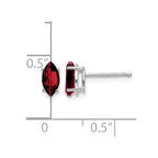 14k White Gold 7x3.5mm Marquise Garnet Post Earrings