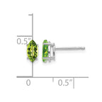 14k White Gold 7x3.5mm Marquise Peridot Post Earrings