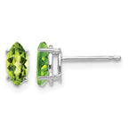 14k White Gold 7x3.5mm Marquise Peridot Post Earrings