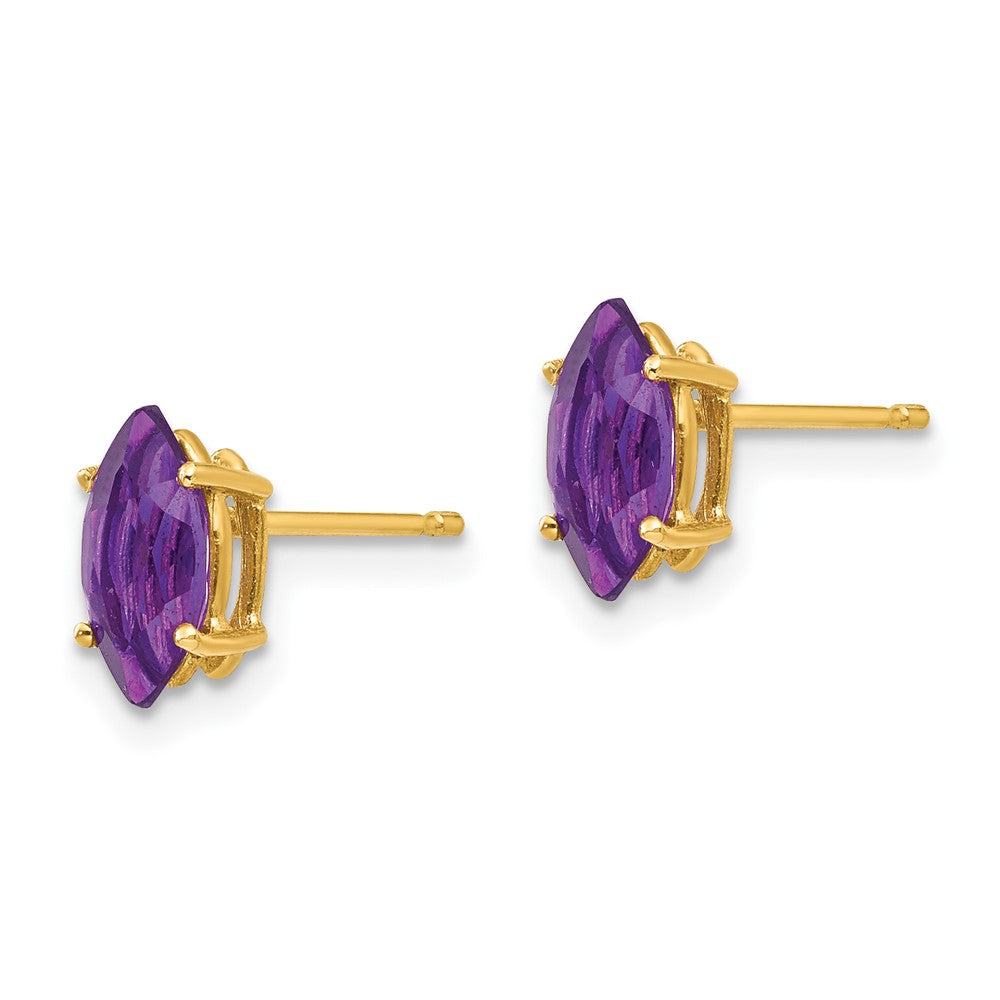 14k 8x4mm Marquise Amethyst Post Earrings