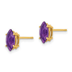 14k 8x4mm Marquise Amethyst Post Earrings