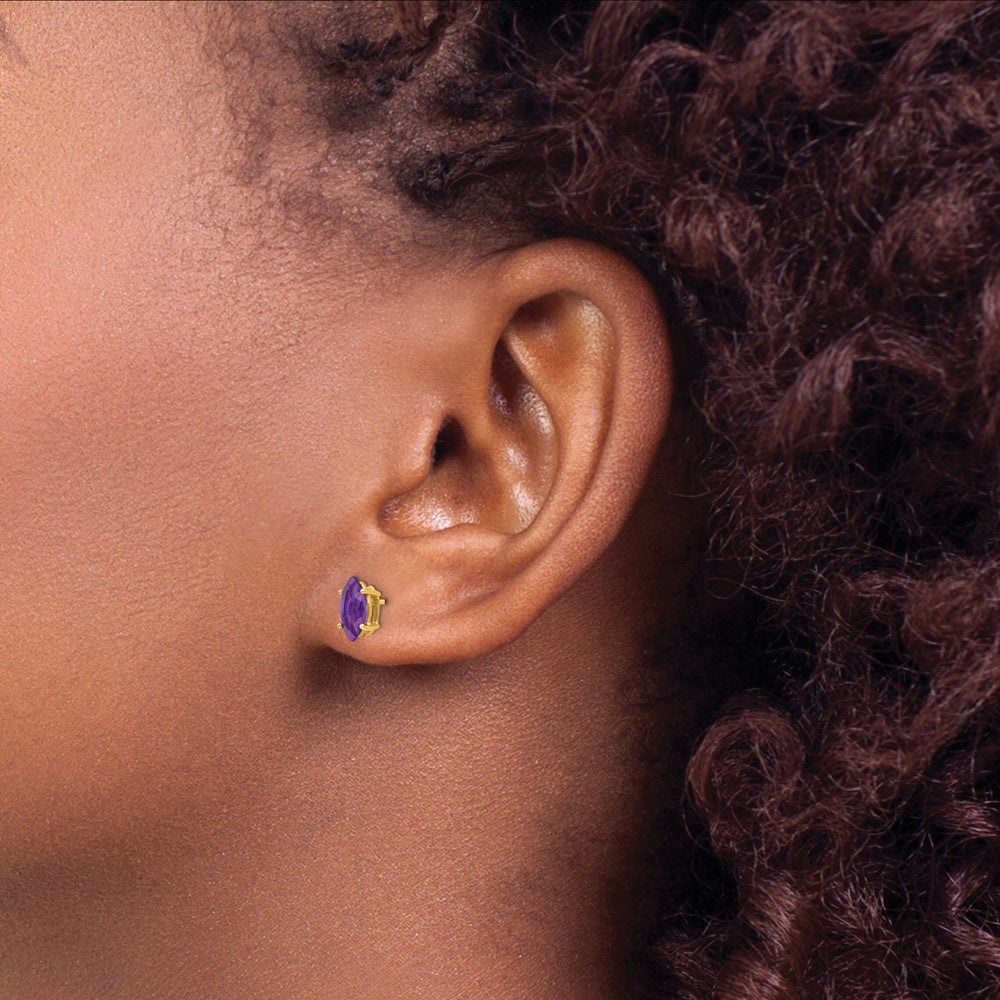 14k 8x4mm Marquise Amethyst Post Earrings