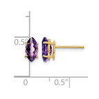 14k 8x4mm Marquise Amethyst Post Earrings