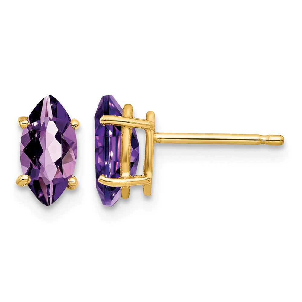 14k 8x4mm Marquise Amethyst Post Earrings