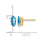 14k 8x4mm Marquise Blue Topaz Post Earrings