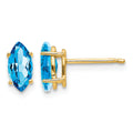 14k 8x4mm Marquise Blue Topaz Post Earrings