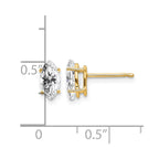 14k 8x4mm Marquise Cubic Zirconia Post Earrings