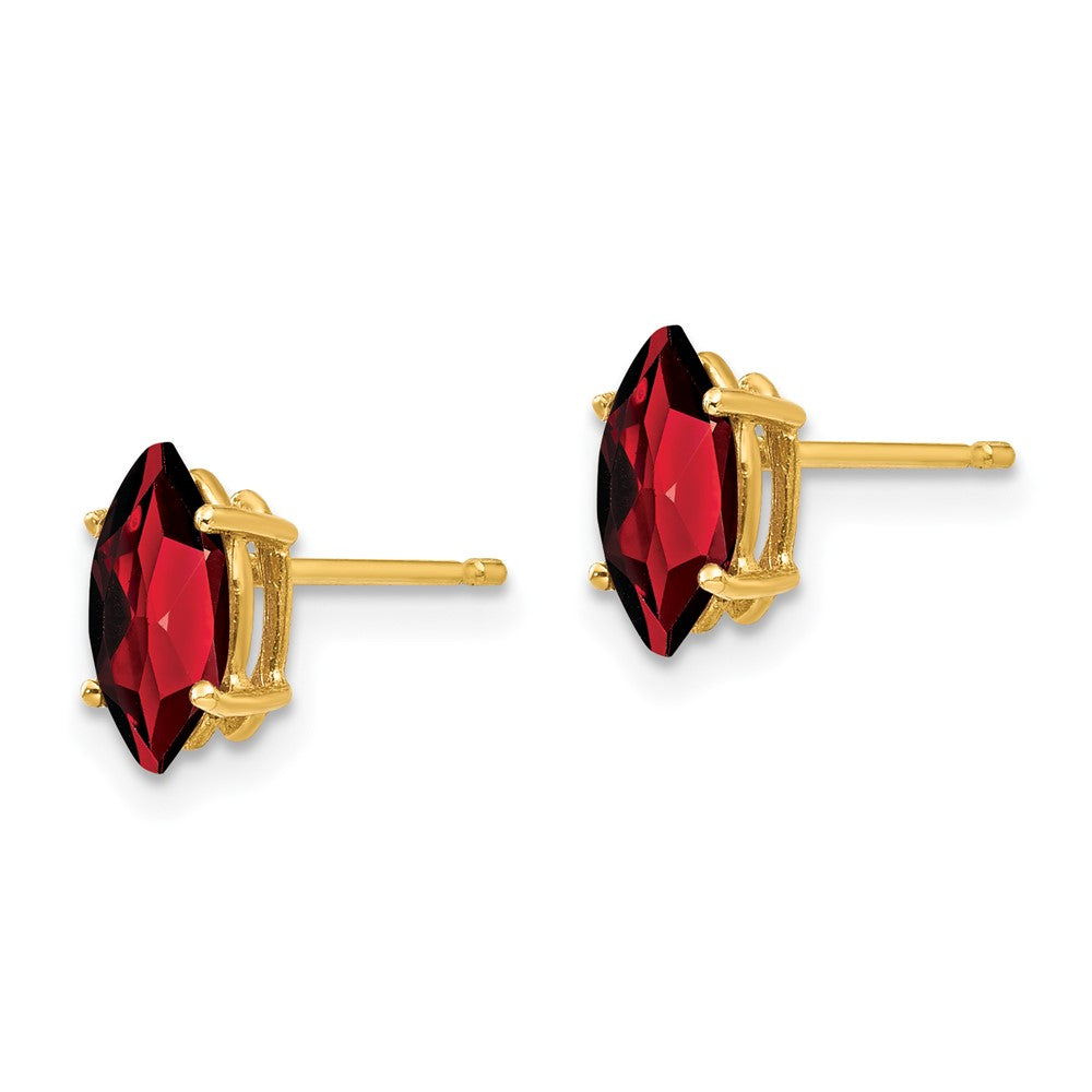 14k 8x4mm Marquise Garnet Post Earrings