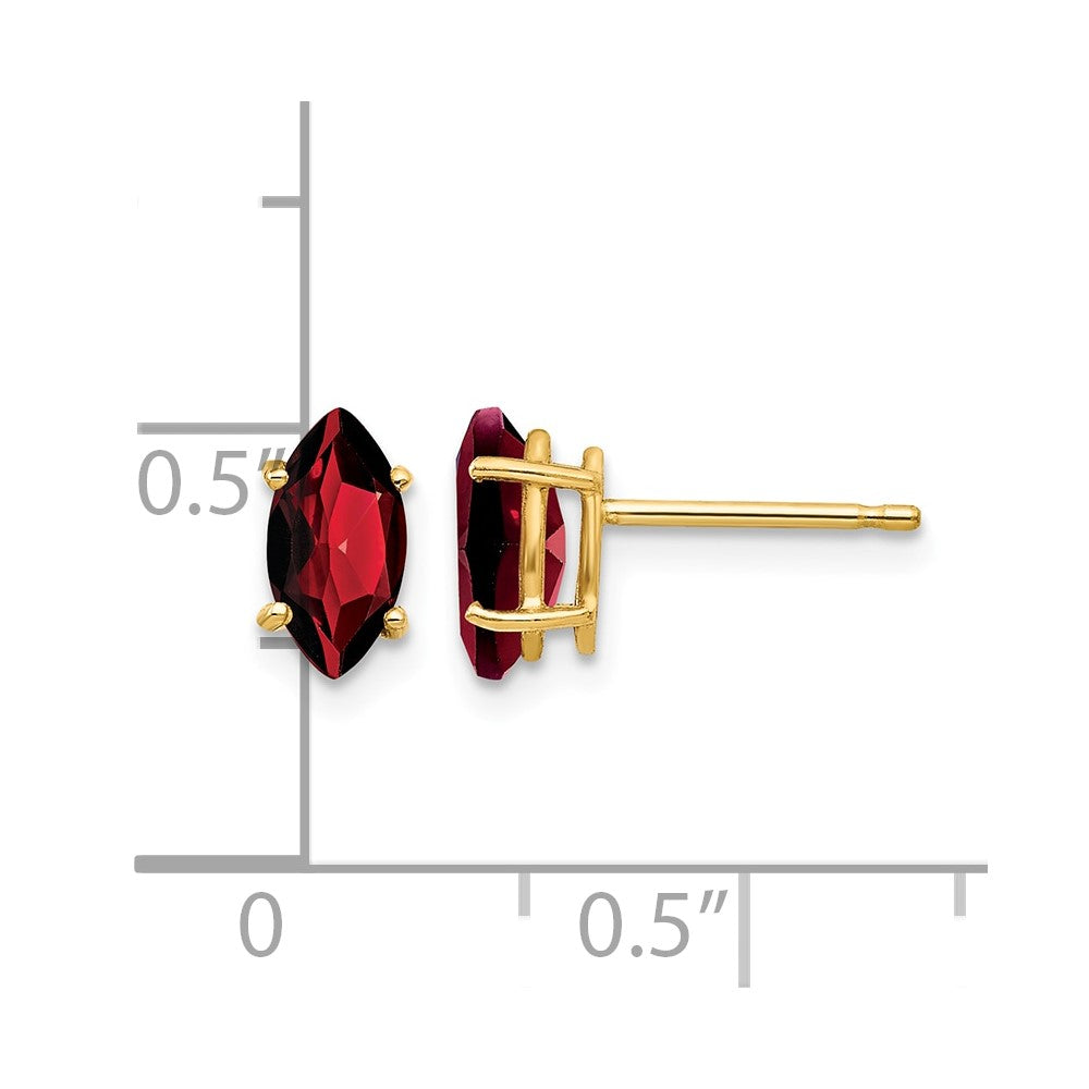 14k 8x4mm Marquise Garnet Post Earrings