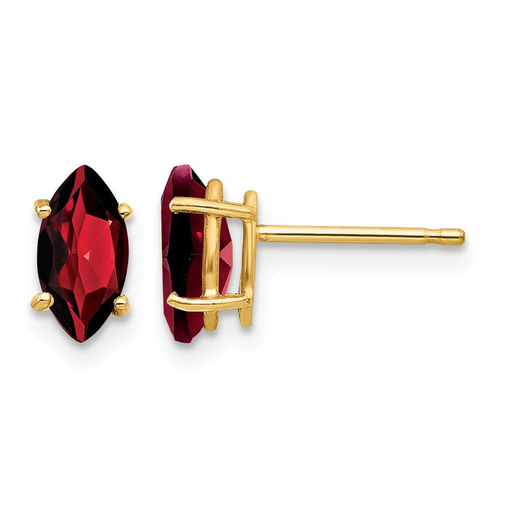 14k 8x4mm Marquise Garnet Post Earrings