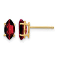 14k 8x4mm Marquise Garnet Post Earrings