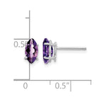 14k White Gold 8x4mm Marquise Amethyst Post Earrings