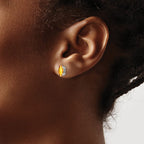 14k White Gold 8x4mm Marquise Citrine  Post Earrings