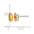 14k White Gold 8x4mm Marquise Citrine  Post Earrings