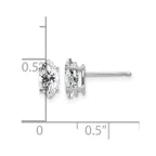 14k White Gold 8x4mm Marquise Cubic Zirconia Post Earrings