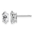 14k White Gold 8x4mm Marquise Cubic Zirconia Post Earrings