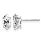14k White Gold 8x4mm Marquise Cubic Zirconia Post Earrings