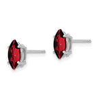 14k White Gold 8x4mm Marquise Garnet Post Earrings