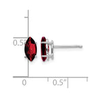14k White Gold 8x4mm Marquise Garnet Post Earrings