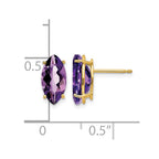 14k 10x5mm Marquise Amethyst Post Earrings