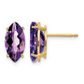 14k 10x5mm Marquise Amethyst Post Earrings