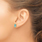 14k 10x5mm Marquise Blue Topaz Post Earrings
