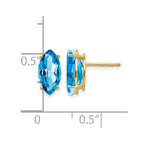 14k 10x5mm Marquise Blue Topaz Post Earrings