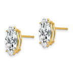 14k 10x5mm Marquise Cubic Zirconia Post Earrings