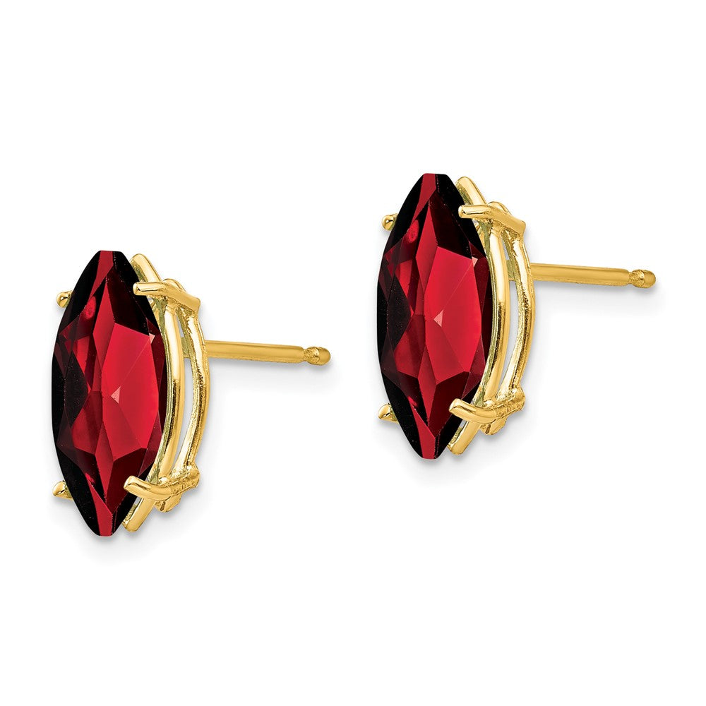 14k 10x5mm Marquise Garnet Post Earrings