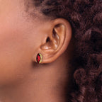 14k 10x5mm Marquise Garnet Post Earrings