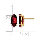 14k 10x5mm Marquise Garnet Post Earrings