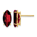 14k 10x5mm Marquise Garnet Post Earrings