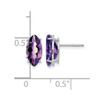 14k White Gold 10x5mm Marquise Amethyst Post Earrings