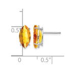 14k White Gold 10x5mm Marquise Citrine Post Earrings