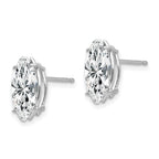14k White Gold 10x5mm Marquise Cubic Zirconia Post Earrings