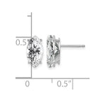 14k White Gold 10x5mm Marquise Cubic Zirconia Post Earrings