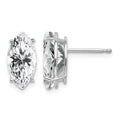 14k White Gold 10x5mm Marquise Cubic Zirconia Post Earrings