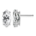 14k White Gold 10x5mm Marquise Cubic Zirconia Post Earrings