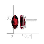 14k White Gold 10x5mm Marquise Garnet Post Earrings